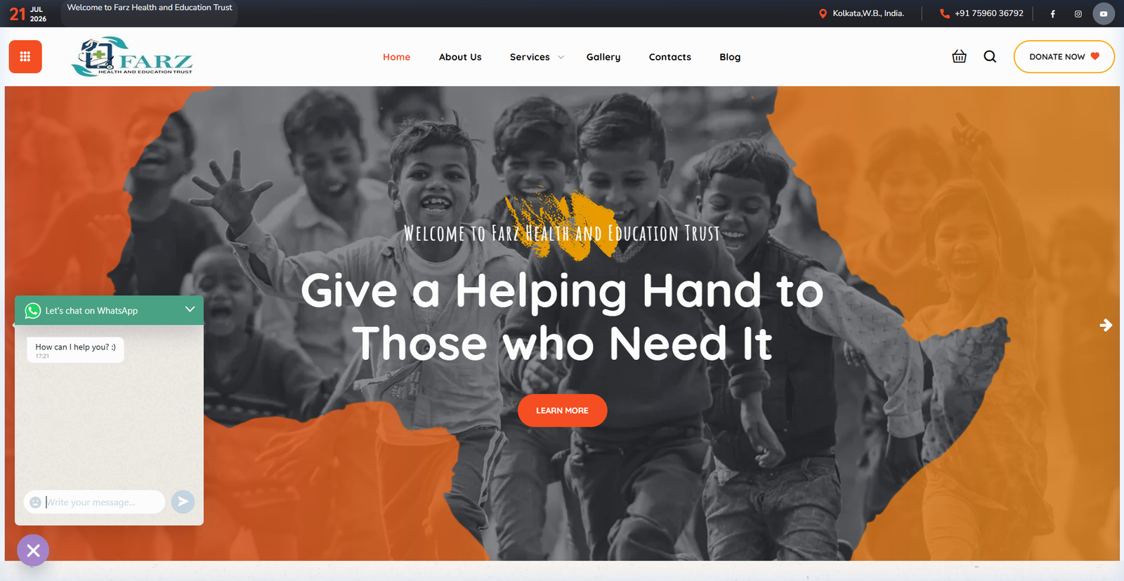 Farz Health Education Trust Desktop View