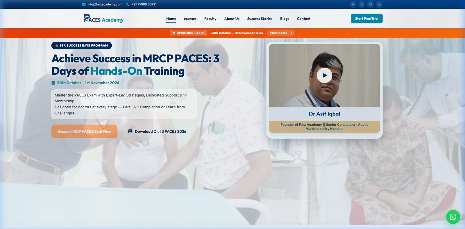 MRCP PACES Academy Desktop View